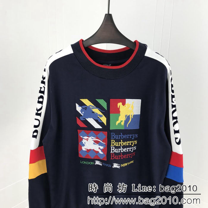 BURBERRY巴寶莉 18ss秋冬新款 LOGO刺繡字母 典藏徽標衛衣 男女同款 ydi1054